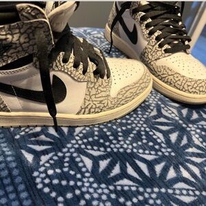 Black and White Patterned High-Top Sneakers